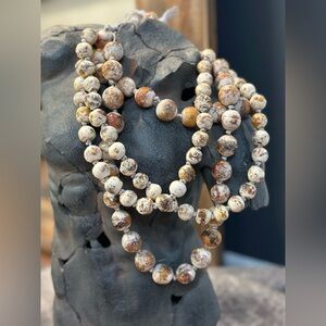 Organic  Earth-Toned Beaded Necklace, handmade